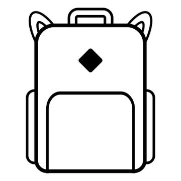 Backpack icon on white. Illustrazione stock