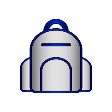 Backpack icon on white. Illustrazione stock