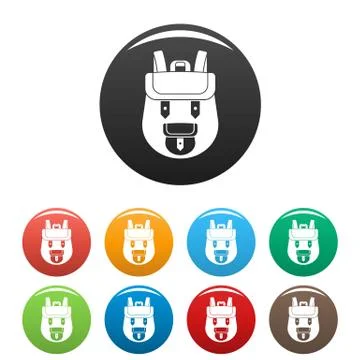 Backpack icons set color Illustrazione stock
