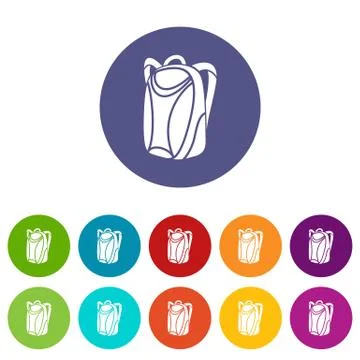 Backpack icons set vector color イラスト素材