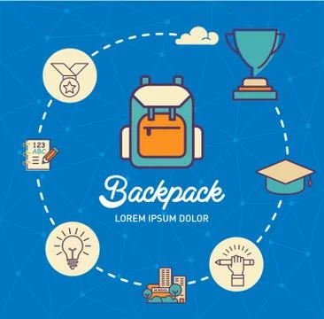 Backpack infographic vector design Stock Illustration