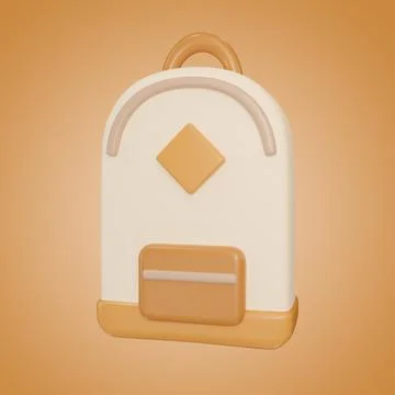 Backpack isolate icon 3D illustration Illustrazione stock