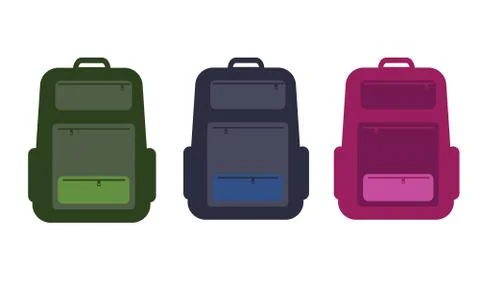 Backpack isolated on white background. Solid and flat style trendy modern vector Illustrazione stock