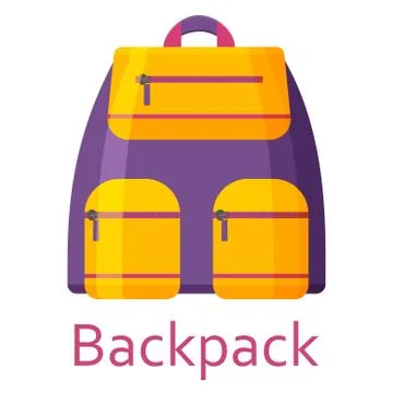 Backpack isolated on the white background. Vector illustration. Stock Illustration