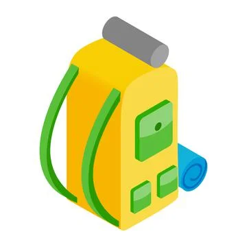 Backpack isometric 3d icon Ilustración de archivo