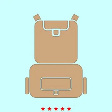 Backpack it is icon . Stock Illustration