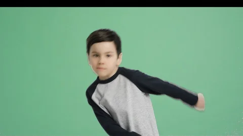 Backpack kid dance, floss dance  - Alpha Channel, Green Screen Video stock 129350604