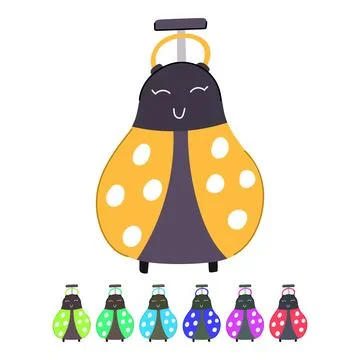 Backpack kid luggage vector cartoon graphic Stock Illustration