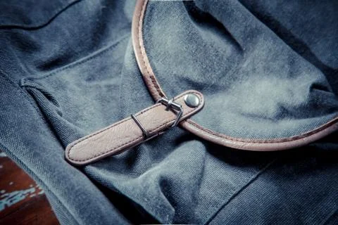 Backpack with leather belt Stock Photos