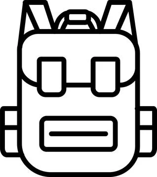 Backpack Line Icon Design Stock Illustration