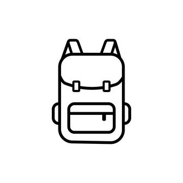 Backpack line icon, outline vector logo illustration, linear pictogram isolat Stock Illustration