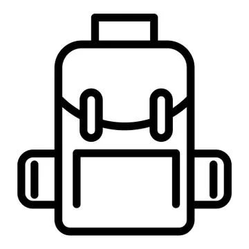 Backpack line icon. School bag vector illustration isolated on white. Rucksack Illustrazione stock