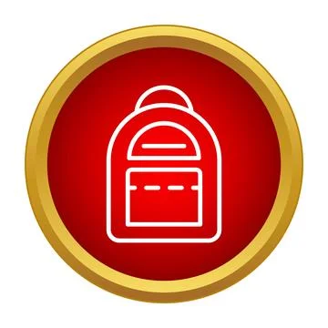Backpack line icon showing school travel luggage symbol Stock Illustration