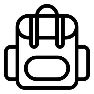 Backpack line icon vector illustration isolated on white background Stock Illustration