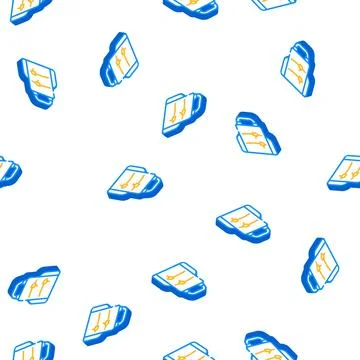 Backpack lunchbox isometric icon seamless pattern color 스톡 일러스트