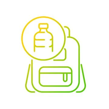 Backpack made from plastic gradient linear vector icon 스톡 일러스트