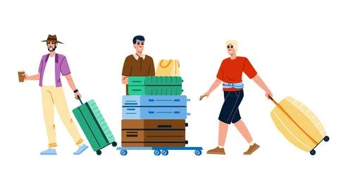 Backpack man travel suitcase vector イラスト素材