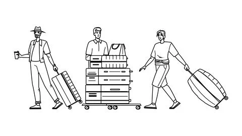Backpack man travel suitcase vector 스톡 일러스트