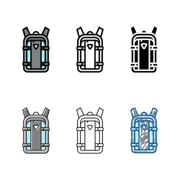 Backpack motorcycle accessory color forms icon vector Stock Illustration