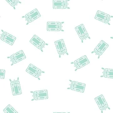 Backpack motorcycle accessory glyph seamless pattern 库存插图