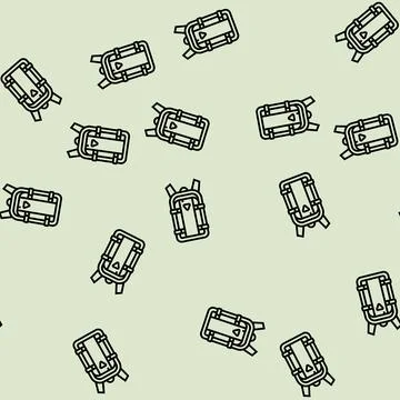 Backpack motorcycle accessory line seamless pattern イラスト素材