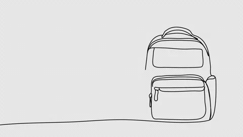 Backpack. One line drawing animation with alpha channel. Stock Footage 268050907