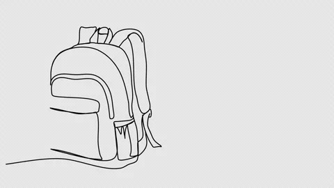 Backpack. One line drawing animation with alpha channel. Video stock 268051711