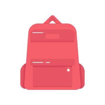Backpack or school bag in flat style. Kids backpack vector illustration on white Stock Illustration