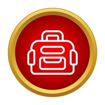 Backpack or school bag icon for travel and education Stockillustratie