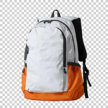 Backpack with orange bottom and black straps 스톡 사진