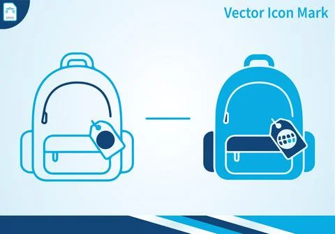 Backpack outline and filled icon. Stock Illustration