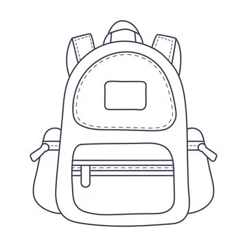Backpack outline icon on the white background Stock Illustration