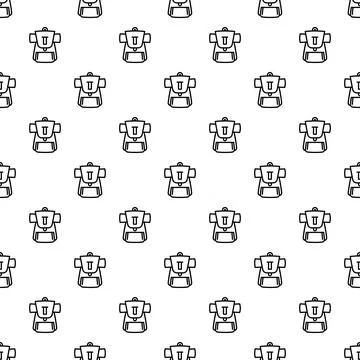 Backpack outline pattern for travel and adventure concepts Stock Illustration