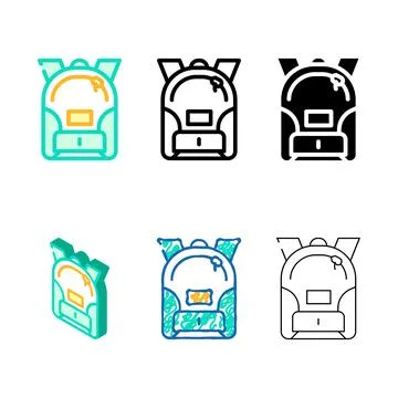 Backpack pack bag color icon vector Stock Illustration