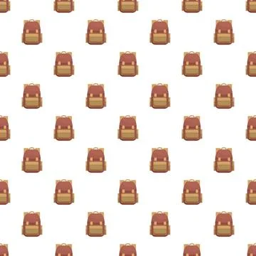 Backpack pattern background seamless repeating design style Stock Illustration