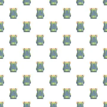 Backpack pattern creating a seamless adventure background design Illustrazione stock