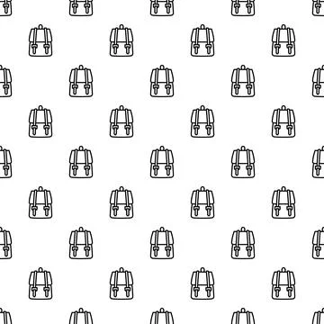 Backpack pattern creating seamless education and travel background Illustrazione stock