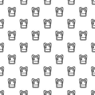 Backpack pattern creating seamless education and travel background 库存插图