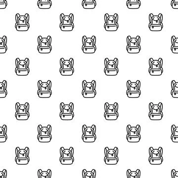 Backpack pattern creating seamless monochrome vector background Stockillustratie