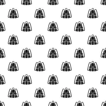 Backpack pattern creating seamless outdoor adventure background Stock Illustration