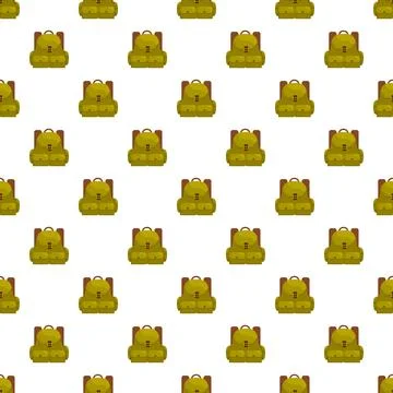 Backpack pattern creating seamless travel background design Stock Illustration