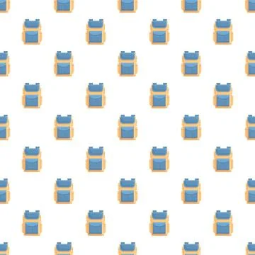 Backpack pattern creating travel and adventure background イラスト素材