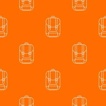 Backpack pattern orange Illustrazione stock