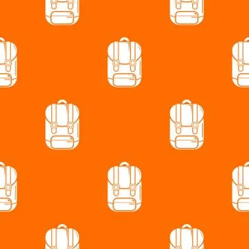 Backpack pattern orange Illustrazione stock
