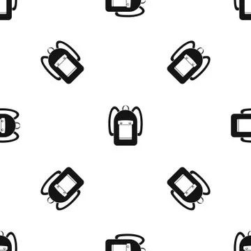 Backpack pattern seamless black イラスト素材