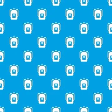 Backpack pattern seamless blue 스톡 일러스트