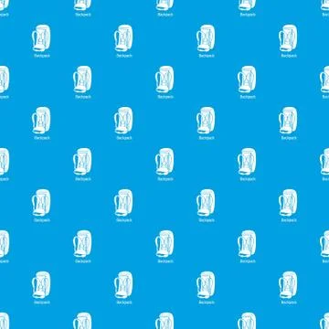 Backpack pattern seamless blue 库存插图