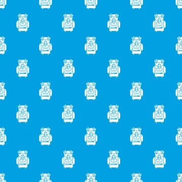 Backpack pattern seamless blue イラスト素材