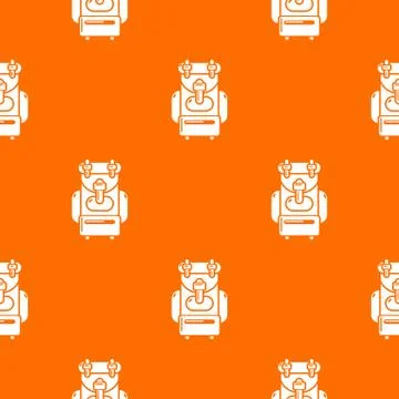 Backpack pattern vector orange Illustrazione stock
