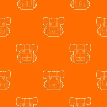 Backpack pattern vector orange 스톡 일러스트